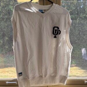 OP White V-Neck Sleeveless Sweater